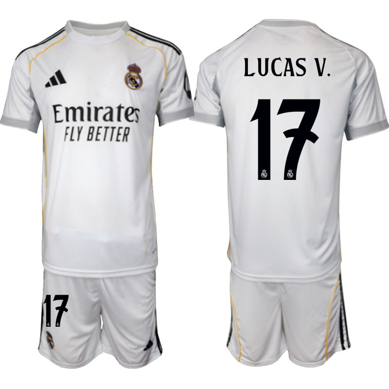 Men 2025-2026 Club Real Madrid home White #17 Soccer Jersey